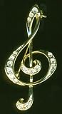 Treble Clef Jewelry Music Pin with Swarovski Crystals--Excellent customer service--see our feedback