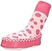 Mocc Ons Clever Little Moccasin Style Slipper Socks for Kids - Pink Spots, 12-18 Months