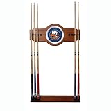 NHL New York Islanders two-piece Wood and Mirror Wall Cue Rack