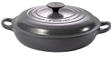 Le Creuset Cast Iron Shallow Casserole, Granite, 30 cm