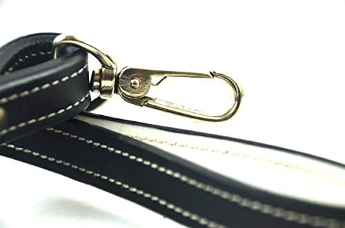 PetsUp Dog Leather Leash - Dog Lead - Dog Belt (Standard, Black)