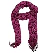 Black Red Zebra Animal Design Knit Shawl Scarf 21"x76"