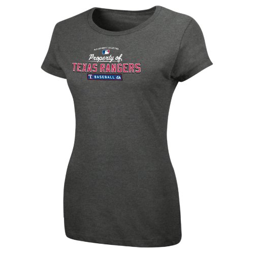 MLB Texas Rangers Women'S Short Sleeve Crew Neck Tee (Pro Carbon Heather, Xx-Large)