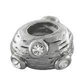 Pandora Style Bead Round Rhinestone Spotted European Charm Plated Bead Fits Pandora Bracelet