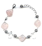 Bracelet made of rose quartz and metal