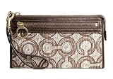 Coach Signature Audrey Swirl Zippy Wristlet Clutch Wallet Purse Brown - Coach 45531MUS