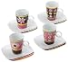 MF-Design 83930 Espressotasse KAFFEEKLATSCH komplett 4er Set Porzellan