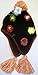 Girls Bright Fleece Lined Peru Hat with Flowers Black Ref: C106