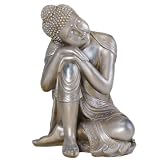 Bronze/silver Antique Finish Sitting Buddha Statue