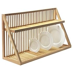 Wall Mounted Wooden Plate Rack - Large