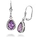 10x8MM 4CTW Pear Shape Natural Amethyst Leverback title=
