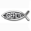 Silver Chrome Dead Gefilte Fish Car Emblem