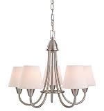 Sea Gull Lighting 31386BLE-962 Stockholm Five-Light Chandelier, Brushed Nickel Finish with Etched Opal Glass Shades