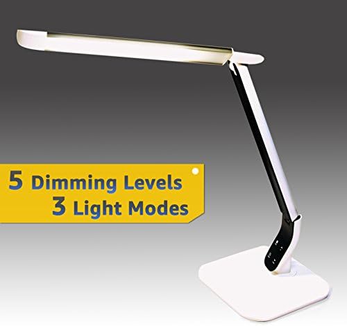 Eye Care LED Desk Lamp, 5 Dimming Levels, 3 Color Modes, 10W, Dimmable, Touch Control, Folding LED lamp for Reading, Studying and Bedroom