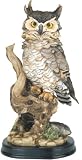 Owl Perching Collectible Wildlife Animal Figurine Statue Sculpture