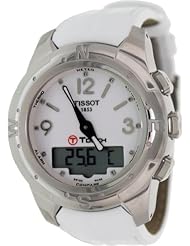 Tissot T-Touch II Titanium Diamond White Leather Ladies Watch T0472204601600