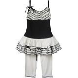 Isobella & Chloe Sweet N Spice Spaghetti Strap 2pc Set. White& Black