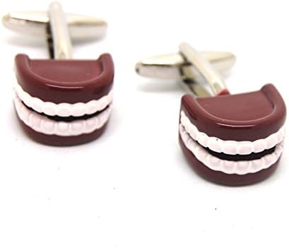 Funny Brown Denture Cufflinks For Mens Shirt Cuff Links Gift Dentist