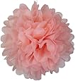 Tissue Pom Pom Paper Flower Ball 8inch Carnation Pink -Just Artifacts Brand