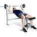 Home Gym Strength Mid-width Weight Exercise Barbell Bench | Fitness Equipment Includes a Leg Extension, Adjustable Uprights and a 2 Position Back Pad