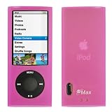 GTMax Hot Pink Soft Rubber Silicone Skin Cover Case for Apple iPod nano 16GB 8GB 5th 5G Generation NEWEST MODEL