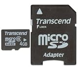 Transcend 4GB Class 6 microSDHC Memory Card w/Adapter