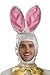 Adult White Easter Bunny Costume With Mascot Head and Yellow Vest