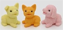 Cute Dog Japanese Erasers - 3 Pc From Iwako