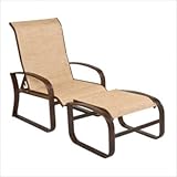 Cayman Isle Sling Ottoman Finish: Tuscan Sand, Sling: Pewter