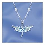Louis Tiffany Style Era Dragonfly Wings Necklace: Dragonfly Jewelry Gift