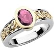 14K Two-Tone Gold Pink Tourmaline and Diamond Ring