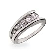 Sterling Silver CZ Ladder Style Journey Ring