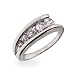 Eve's Addiction Sterling Silver CZ Ladder Style Journey Ring