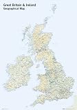 Great Britain and Ireland (Geographical Map) Art Poster Print - 24