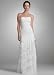 David's Bridal Wedding Dress: Chiffon Gown with Beaded Lace Applique Style 230M14920