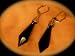 Black Glass Victorian Gothic Teardrop Earrings