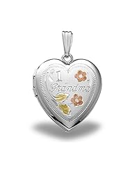 Sterling Silver HEART #1 Grandma Locket 3/4 inch x 3/4 inch Sterling Silver