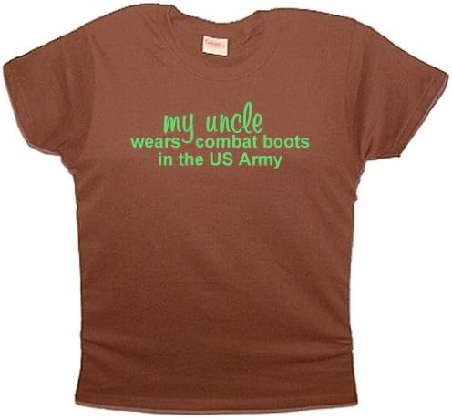 FDT Womens Military LF T-Shirt-My Uncle Wears Combat Boots US Army-Brown XL