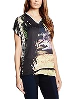 Escada Camiseta Manga Corta (Negro / Multicolor)