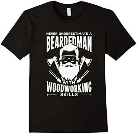Men's Beardedman Woodworker T-shirt Medium Black