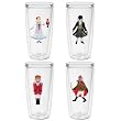 Nutcracker Characters Insulated Beverage Tumblers Set, Clear (4 designs)