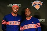 New York Knicks Introduce Carmelo Anthony, New York, NY - February 23: Carmelo Anthony and Chauncy Photographic Poster Print by Chris Trotman, 28x42