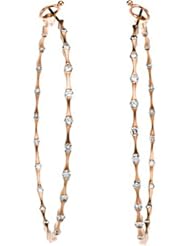 14K Rose Gold Diamond Hoop Earrings - 1.50 Ct. -- LIFETIME WARRANTY