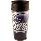 NFL Football Team Logo Vortex 16 Ounce Acrylic Travel Tumbler Glass - New England Patriots