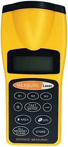 Mini Digital Handheld LCD Ultrasonic Tape Measure Distance Meter &amp; Laser Pointer Volume Range Finder--Yellow