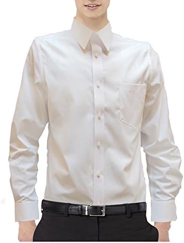 Vanetto Big Boys Long Sleeved Wrinkle Free Pinpoint Oxford Dress Shirt