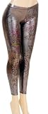 SEXY METALLIC SILVER TATTOO LEGGINGS CELEBRITY INSPIRED PANTS S M L