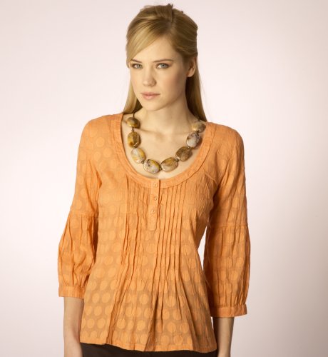 Per Una Pure Cotton 3/4 Sleeve Spot Jaquard Blouse clothing