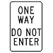 NMC TM73J Traffic Sign, "ONE WAY DO NOT ENTER", 12" Width x 18" Height, Aluminum, Black on White