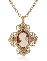 1928 Jewelry Victorian Era Cross Cameo Necklace